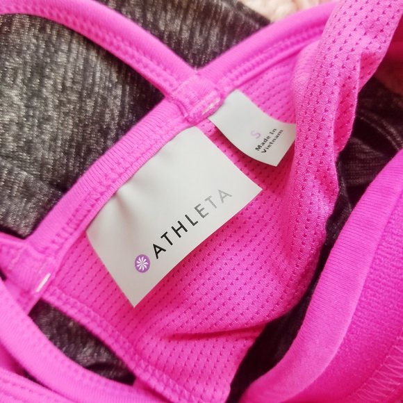 Athleta Hidden Agenda Pink Bra Grey Tunic Top S - Picture 6 of 6